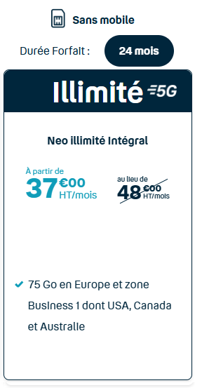 FORFAIT ILLIMITE INTEGRAL 24M SS