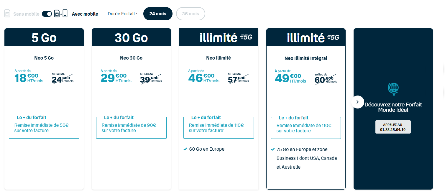 Forfaits mobiles AS 24M